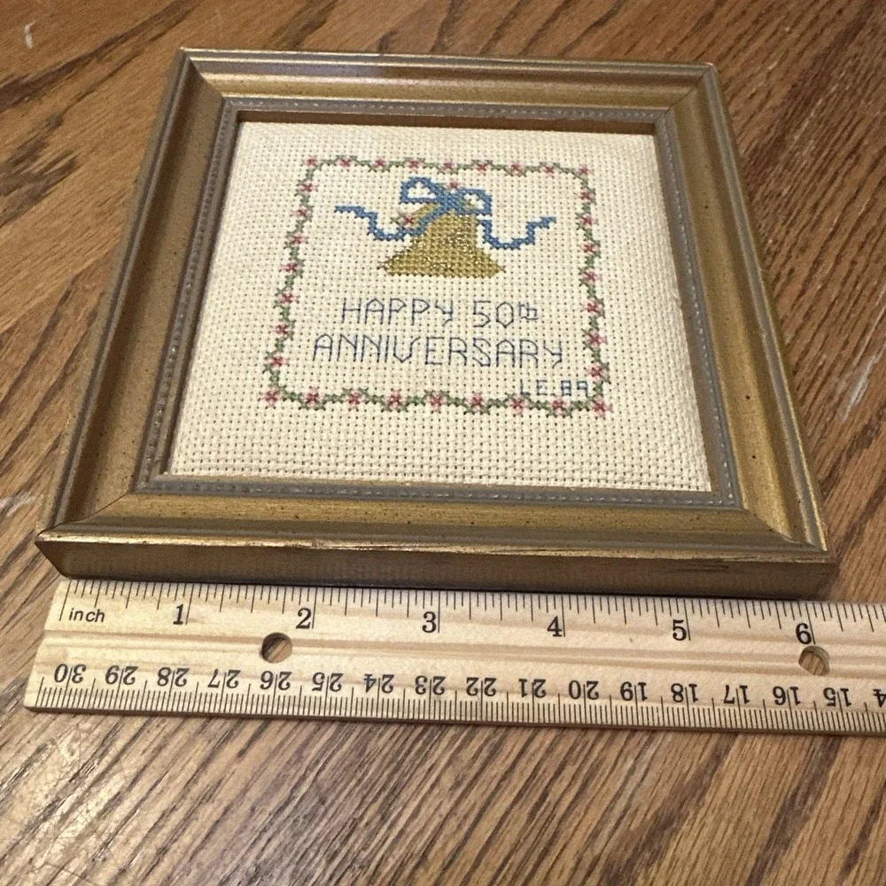 Happy 50th Anniversary Framed‎ Cross Stitch 6